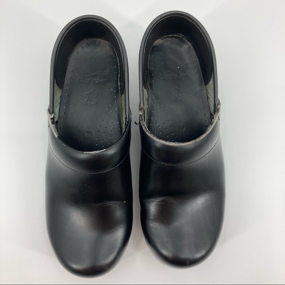 DANSKO Classic Comfort Black Leather Work Clog Shoes 39 - Picture 3 of 16